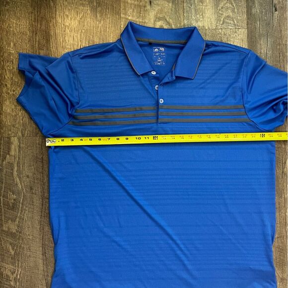 Adidas Mens Puremotion Golf Polo Shirt Short Sleeve Stripe Collared Blue Size XL - Picture 9 of 10